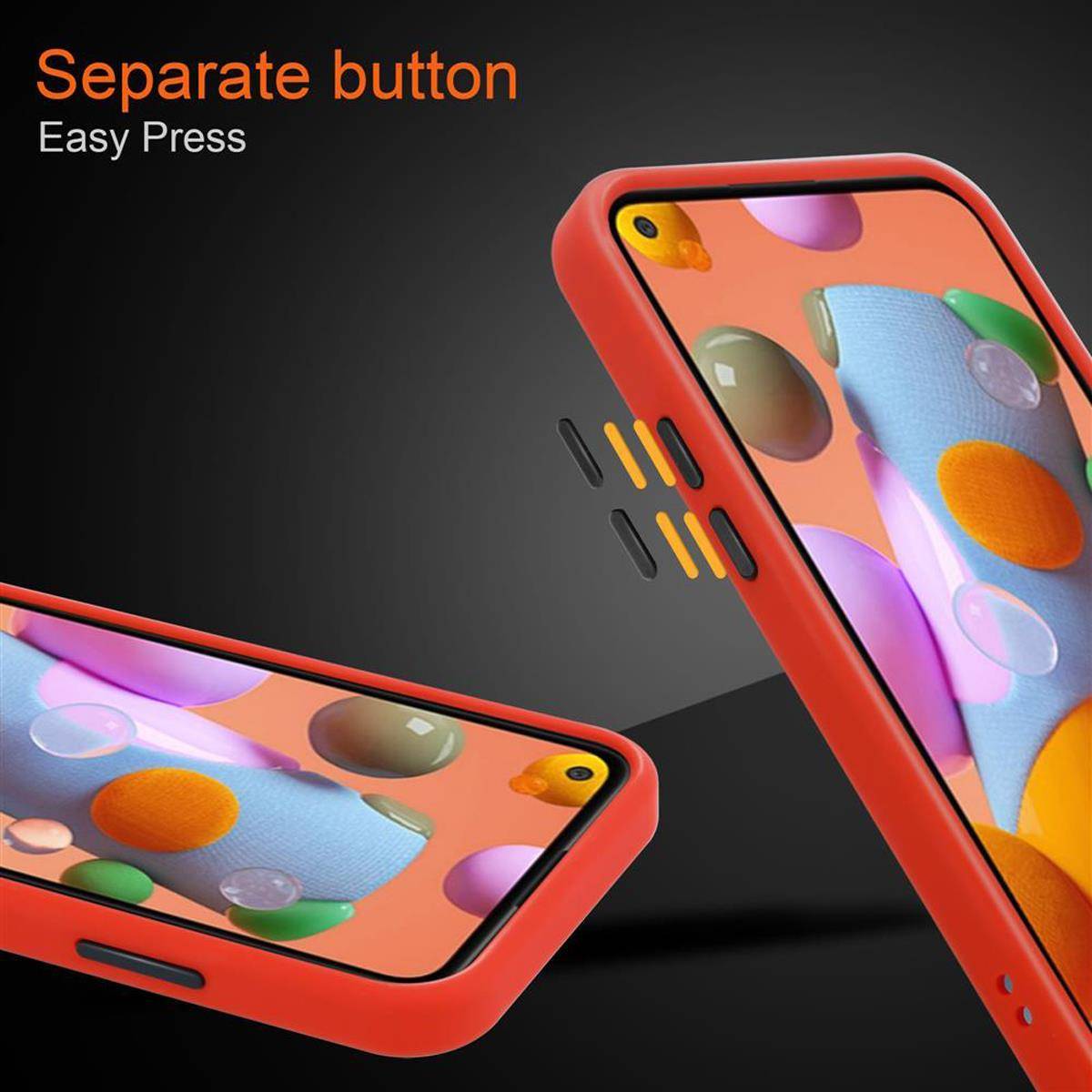 Cadorabo Hülle für Samsung Galaxy A11 / M11 Schutz Hülle in Transparent Handyhülle Hybrid Schutzhülle Etui TPU Silikon
