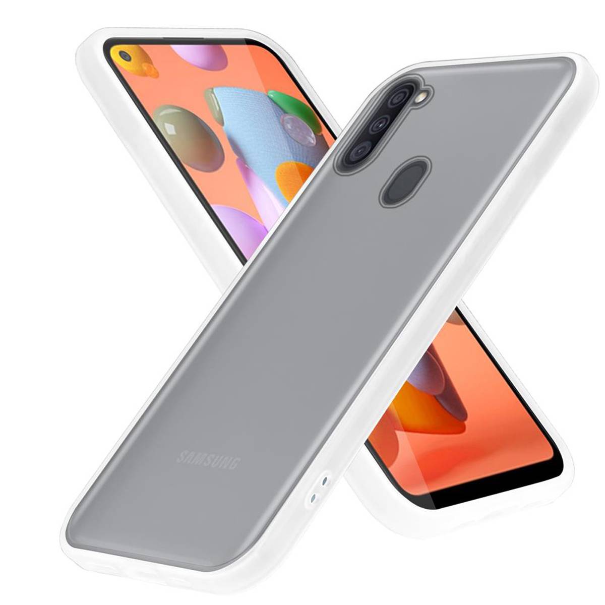 Cadorabo Hülle für Samsung Galaxy A11 / M11 Schutz Hülle in Transparent Handyhülle Hybrid Schutzhülle Etui TPU Silikon