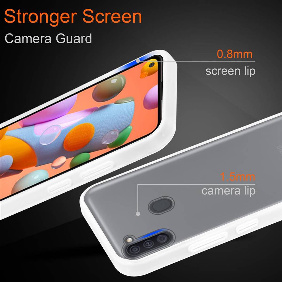 Cadorabo Hülle für Samsung Galaxy A11 / M11 Schutz Hülle in Transparent Handyhülle Hybrid Schutzhülle Etui TPU Silikon
