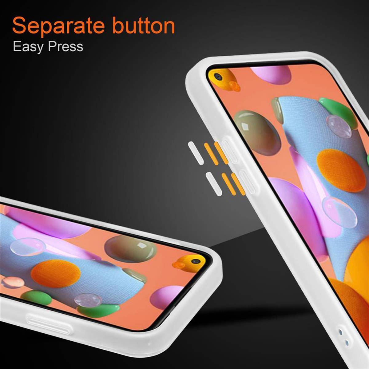 Cadorabo Hülle für Samsung Galaxy A11 / M11 Schutz Hülle in Transparent Handyhülle Hybrid Schutzhülle Etui TPU Silikon