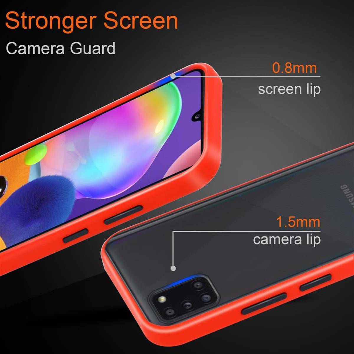 Cadorabo Hülle für Samsung Galaxy A31 Schutz Hülle in Transparent Handyhülle Hybrid Schutzhülle Etui TPU Silikon