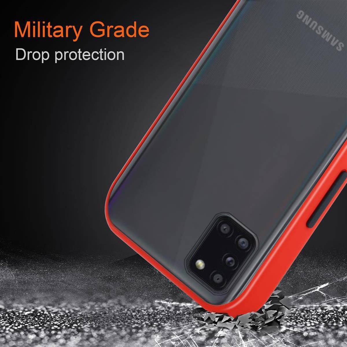 Cadorabo Hülle für Samsung Galaxy A31 Schutz Hülle in Transparent Handyhülle Hybrid Schutzhülle Etui TPU Silikon