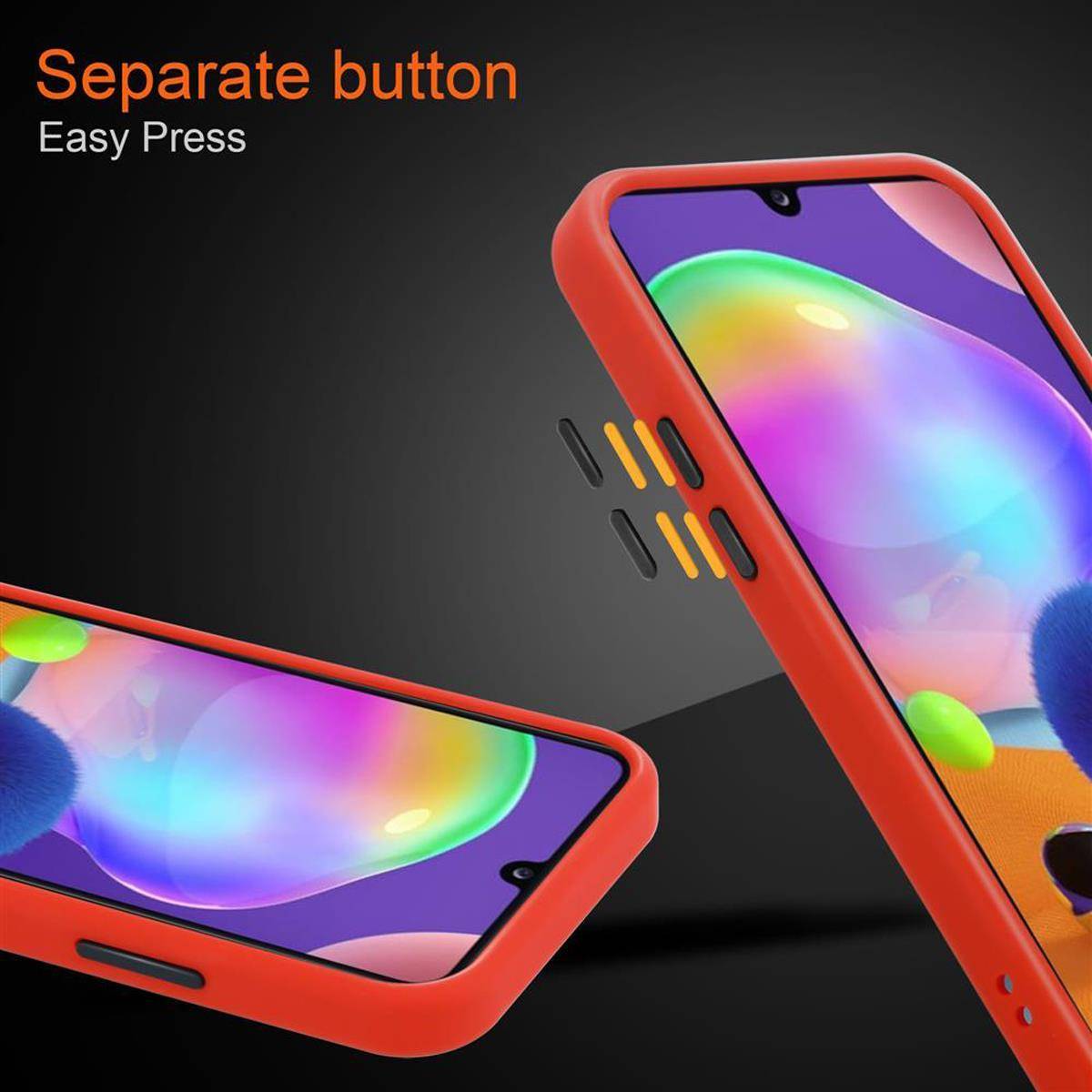 Cadorabo Hülle für Samsung Galaxy A31 Schutz Hülle in Transparent Handyhülle Hybrid Schutzhülle Etui TPU Silikon