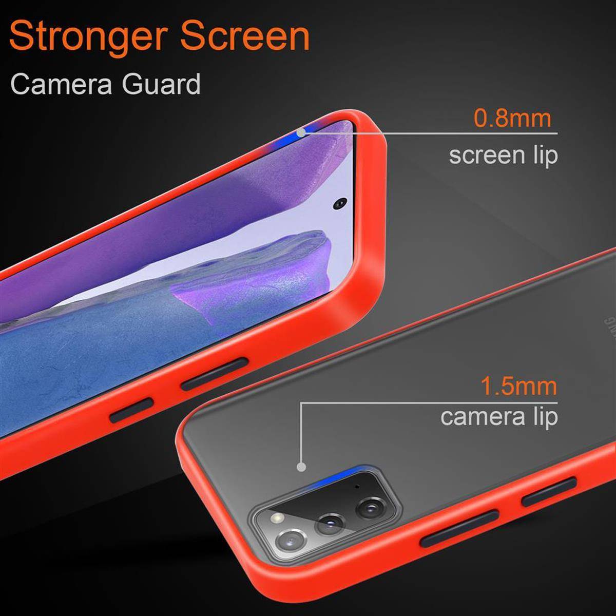 Cadorabo Hülle für Samsung Galaxy NOTE 20 Schutz Hülle in Transparent Handyhülle Hybrid Schutzhülle Etui TPU Silikon