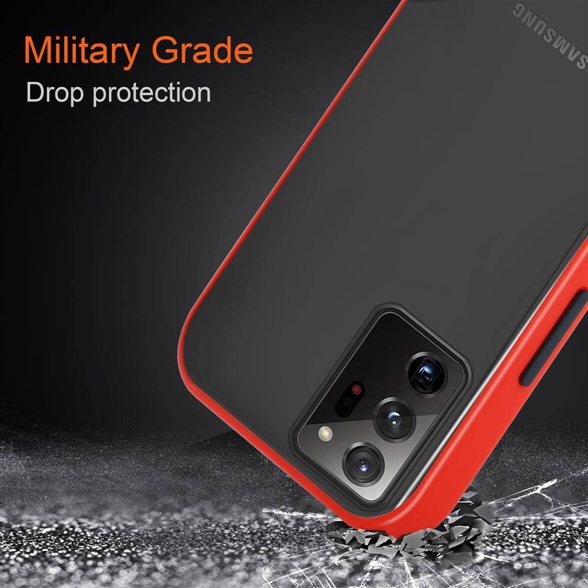 Cadorabo Hülle für Samsung Galaxy NOTE 20 ULTRA Schutz Hülle in Transparent Handyhülle Hybrid Schutzhülle Etui TPU