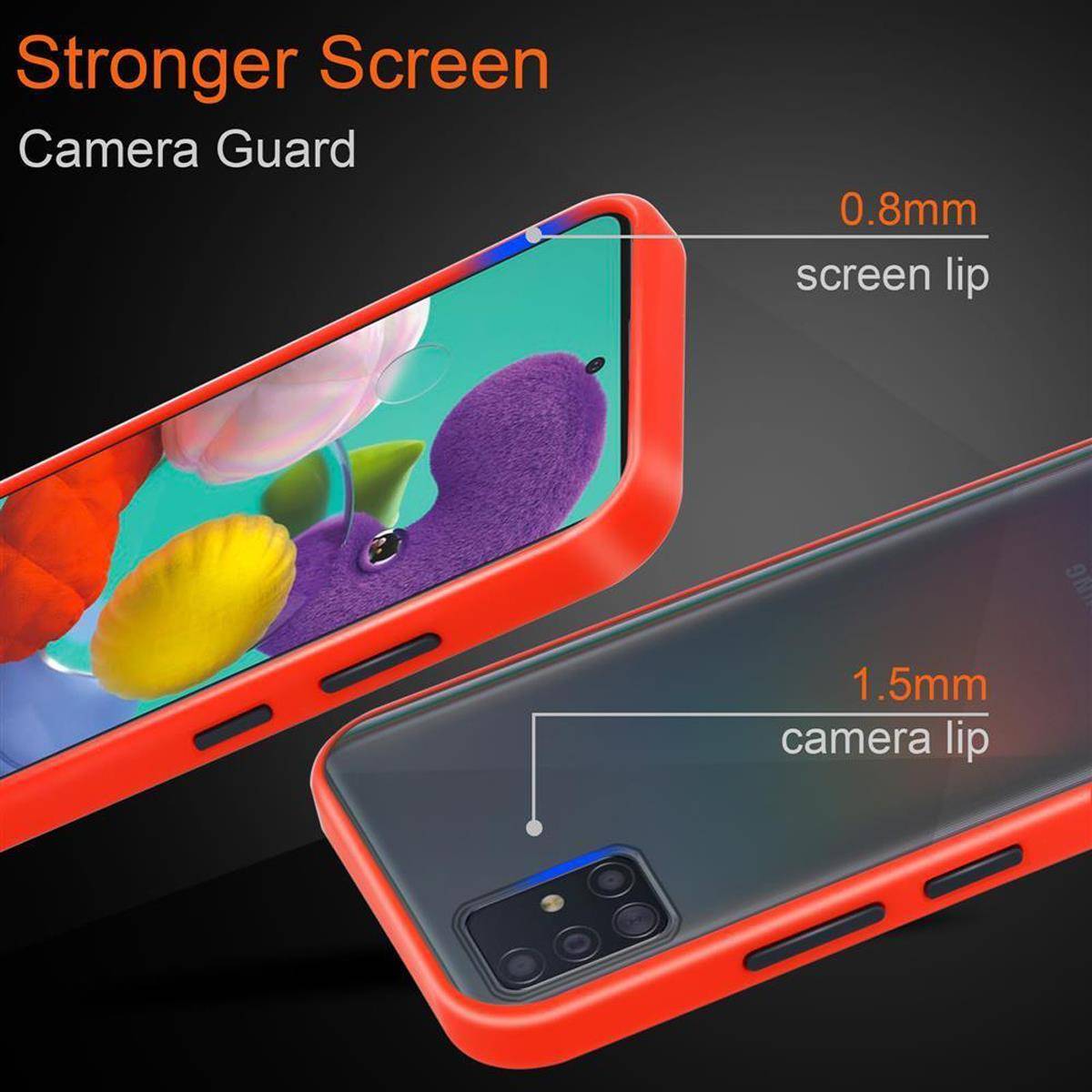 Cadorabo Hülle für Samsung Galaxy A51 5G Schutz Hülle in Transparent Handyhülle Hybrid Schutzhülle Etui TPU Silikon