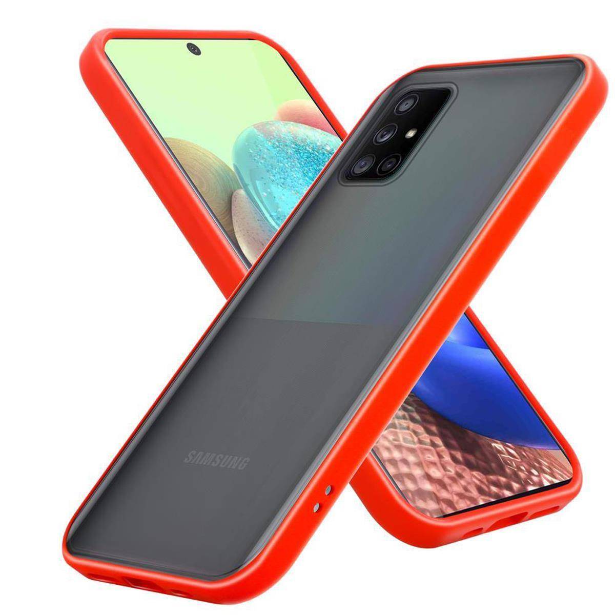 Cadorabo Hülle für Samsung Galaxy A71 5G Schutz Hülle in Transparent Handyhülle Hybrid Schutzhülle Etui TPU Silikon