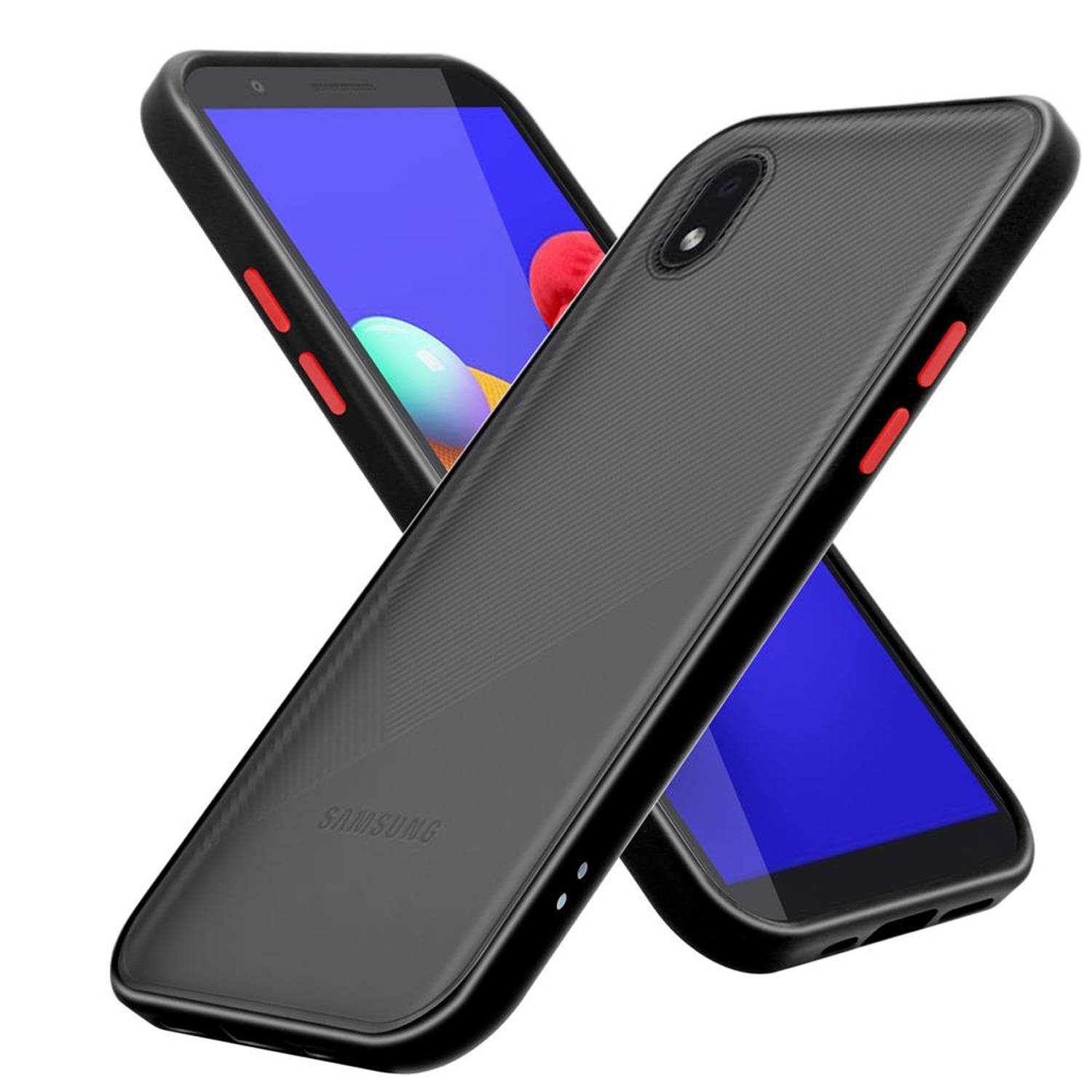 Cadorabo Hülle für Samsung Galaxy A01 CORE Schutz Hülle in Transparent Handyhülle Hybrid Schutzhülle Etui TPU Silikon