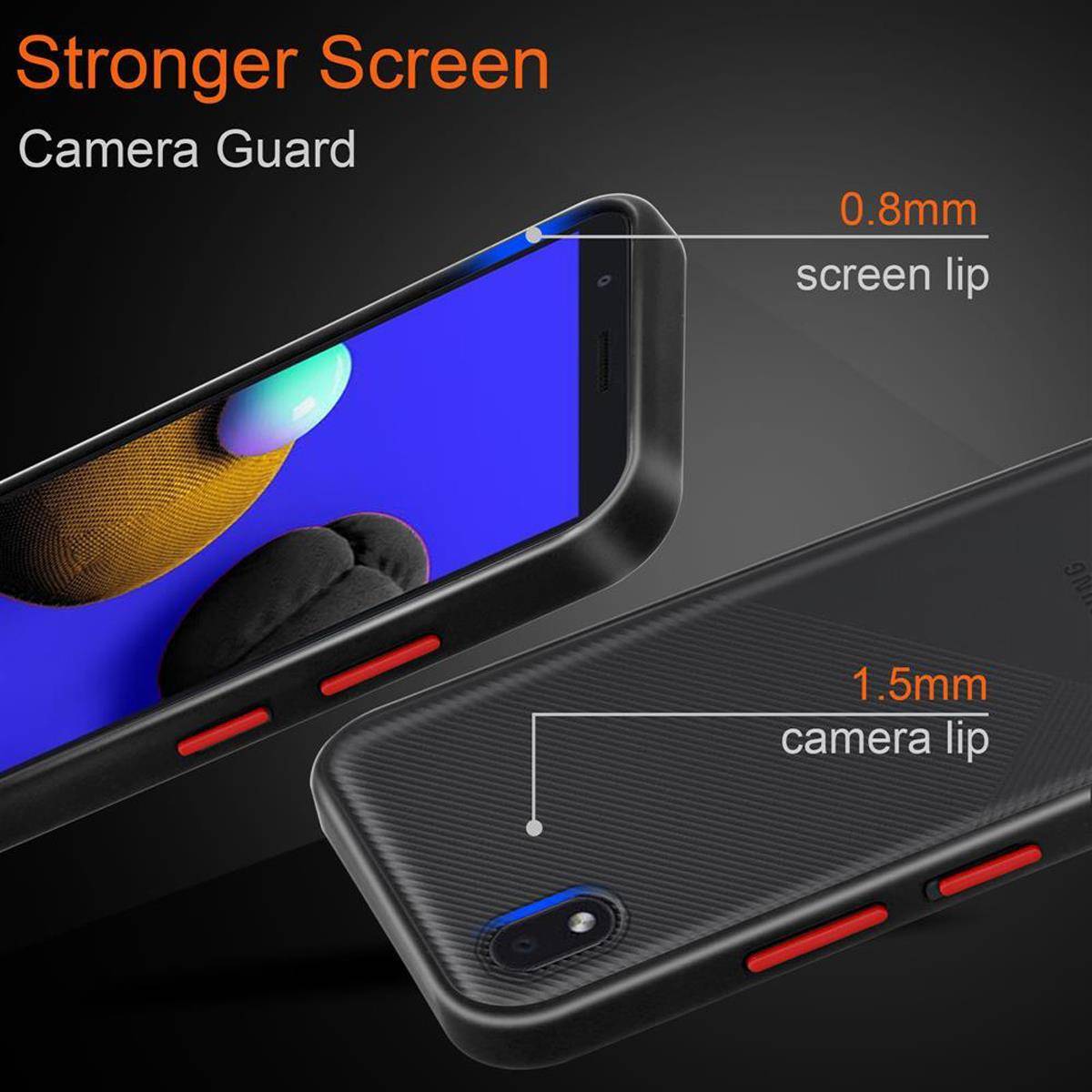 Cadorabo Hülle für Samsung Galaxy A01 CORE Schutz Hülle in Transparent Handyhülle Hybrid Schutzhülle Etui TPU Silikon