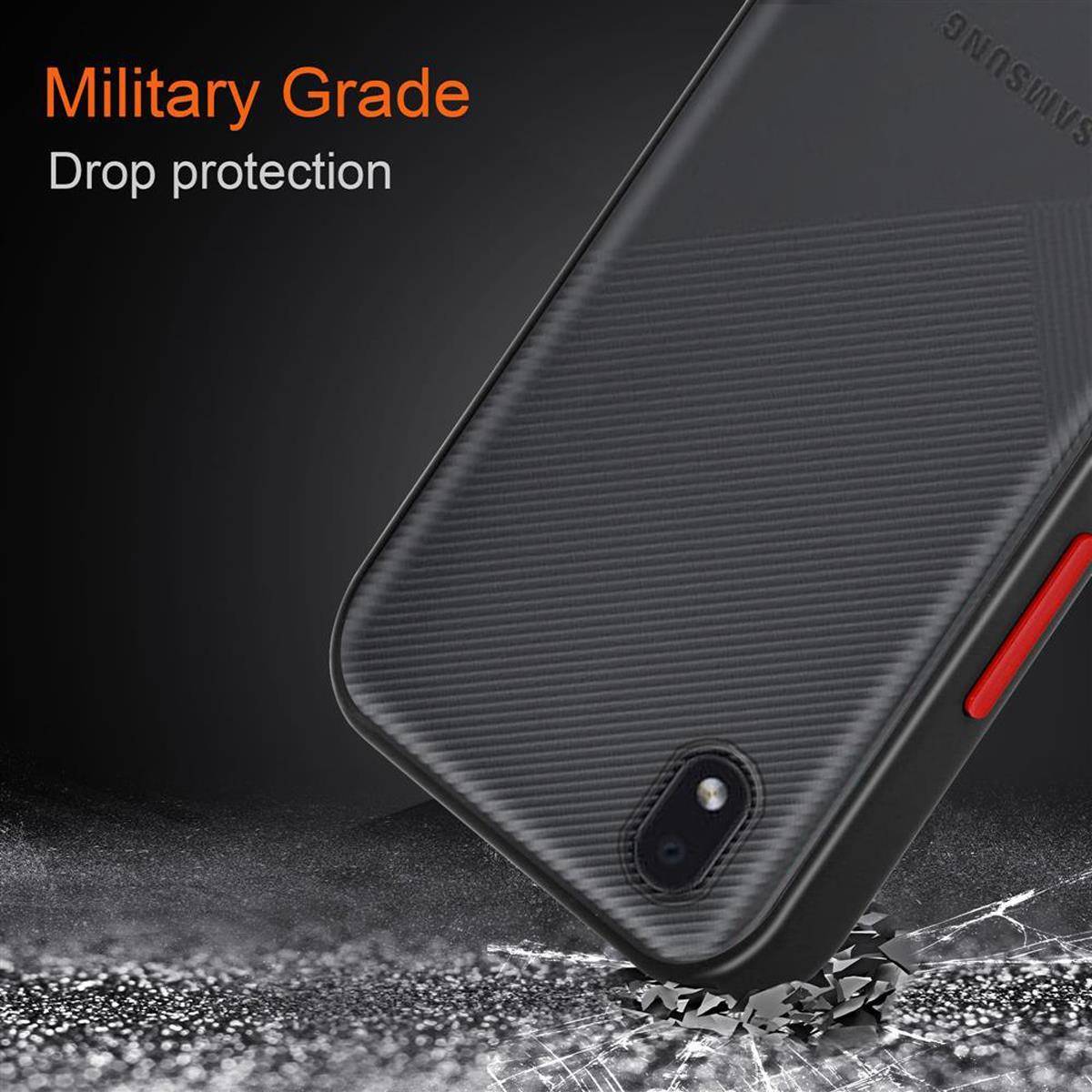 Cadorabo Hülle für Samsung Galaxy A01 CORE Schutz Hülle in Transparent Handyhülle Hybrid Schutzhülle Etui TPU Silikon