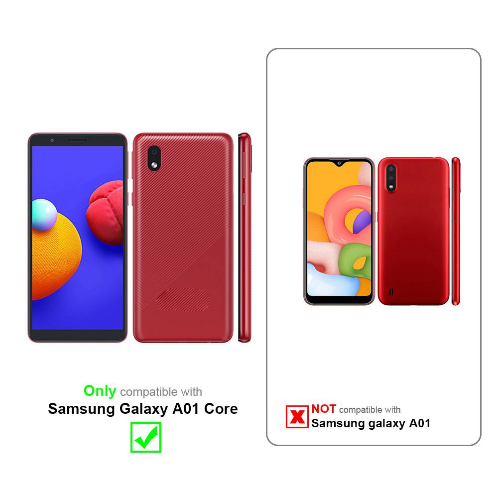 Cadorabo Hülle für Samsung Galaxy A01 CORE Schutz Hülle in Transparent Handyhülle Hybrid Schutzhülle Etui TPU Silikon
