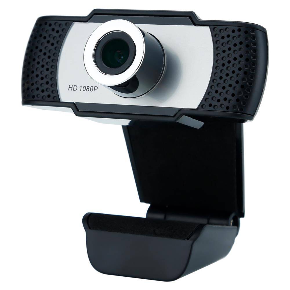 Cadorabo Webcam 1080P in SCHWARZ - Mit Mikrofon USB 2.0 Webkamera mit drehbarem Clip