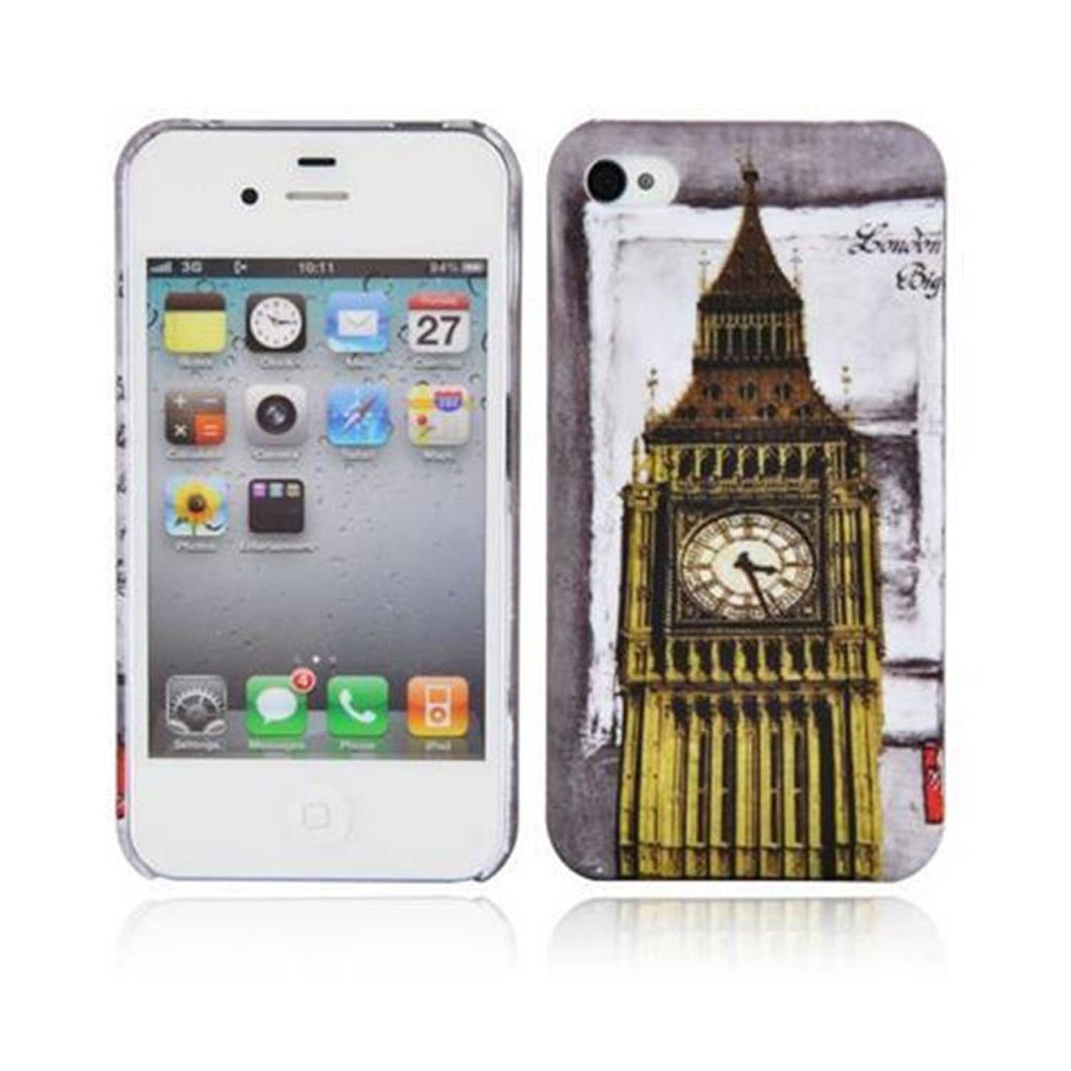 Cadorabo Hülle für Apple iPhone 4 / 4S Schutz Hülle in Grau Hard Case Schutzhülle Handyhülle Cover Etui