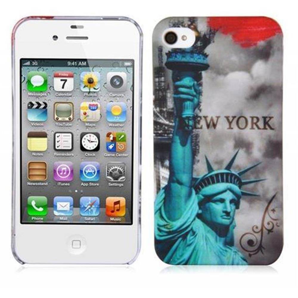 Cadorabo Hülle für Apple iPhone 4 / 4S Schutz Hülle in Braun Hard Case Schutzhülle Handyhülle Cover Etui
