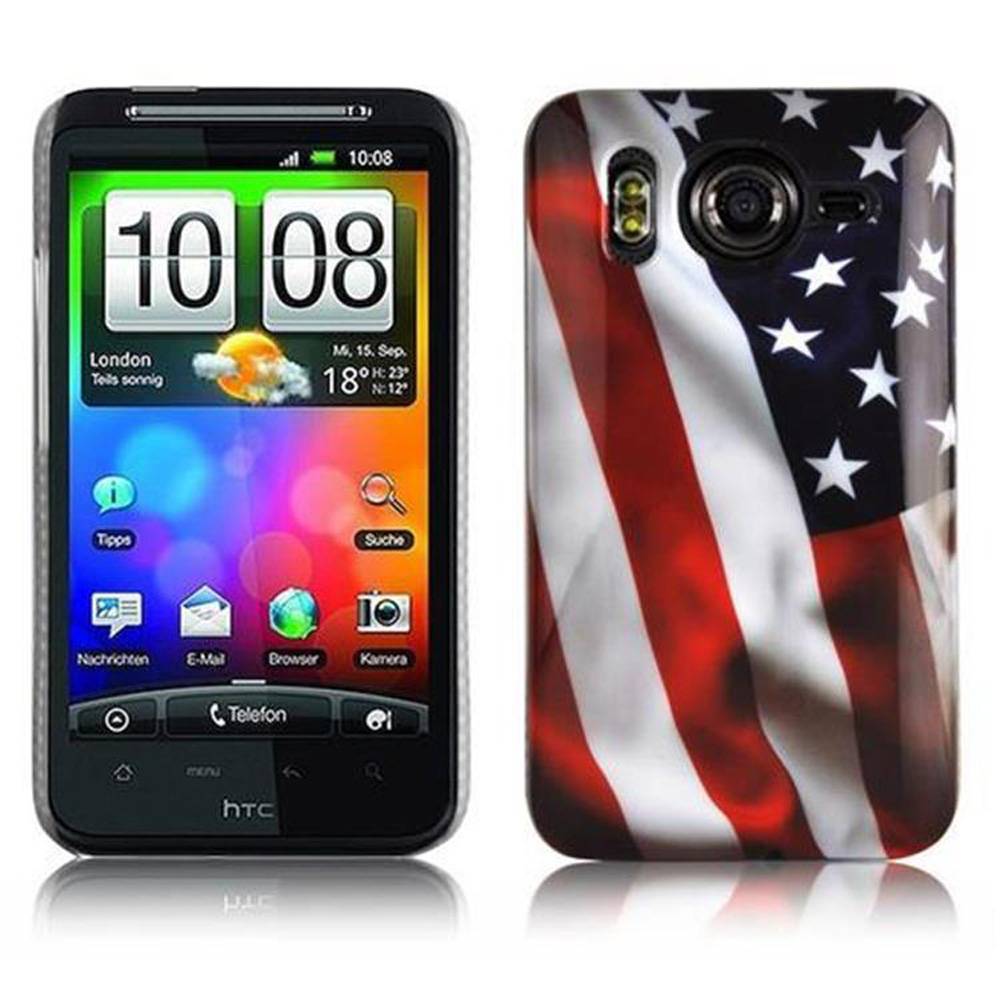 Cadorabo Hülle für HTC Desire HD Schutz Hülle in Rot Hard Case Schutzhülle Handyhülle Cover Etui