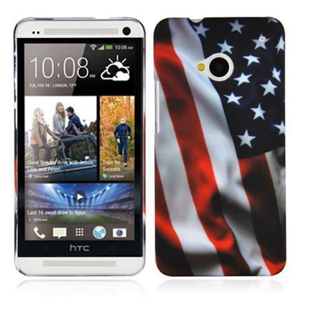 Cadorabo Hülle für HTC ONE M7 Schutz Hülle in Rot Hard Case Schutzhülle Handyhülle Cover Etui