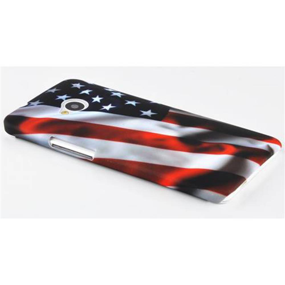 Cadorabo Hülle für HTC ONE M7 Schutz Hülle in Rot Hard Case Schutzhülle Handyhülle Cover Etui