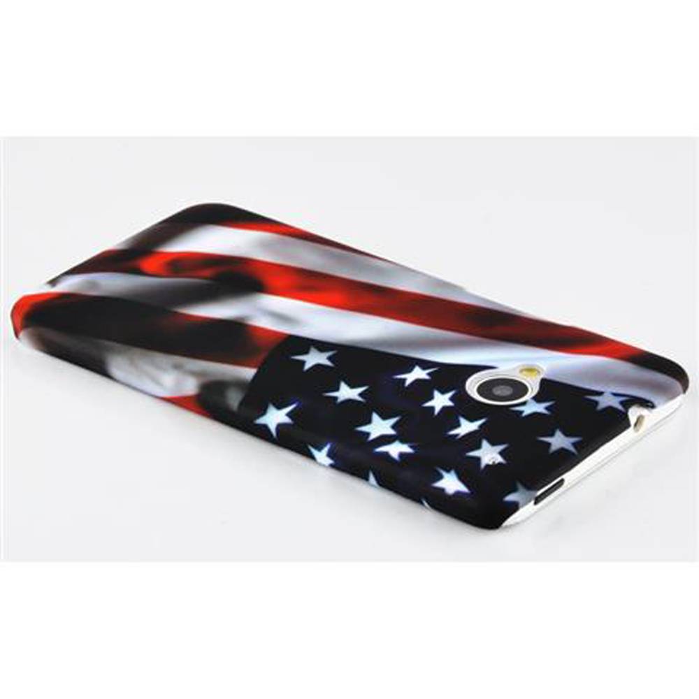 Cadorabo Hülle für HTC ONE M7 Schutz Hülle in Rot Hard Case Schutzhülle Handyhülle Cover Etui