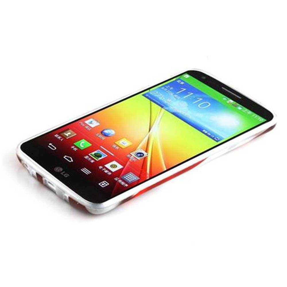 Cadorabo Hülle für LG G2 Schutz Hülle in Rot Hard Case Schutzhülle Handyhülle Cover Etui