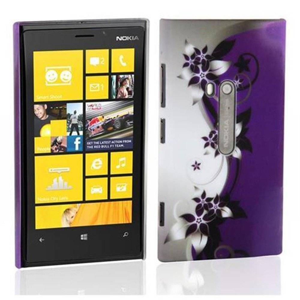 Cadorabo Hülle kompatibel mit Nokia Lumia 800 - Hülle im LILA VEILCHEN– Handyhülle aus TPU Silikon mit Aufdruck - Silikonhülle Schutzhülle Ultr