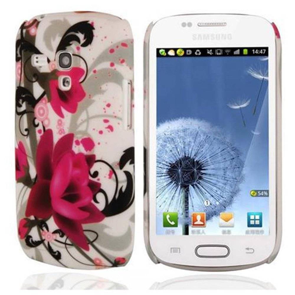 Cadorabo Hülle kompatibel mit Samsung Galaxy S3 MINI - Hülle im ROTE ROSE– Handyhülle aus TPU Silikon mit Aufdruck - Silikonhülle Schutzhülle U