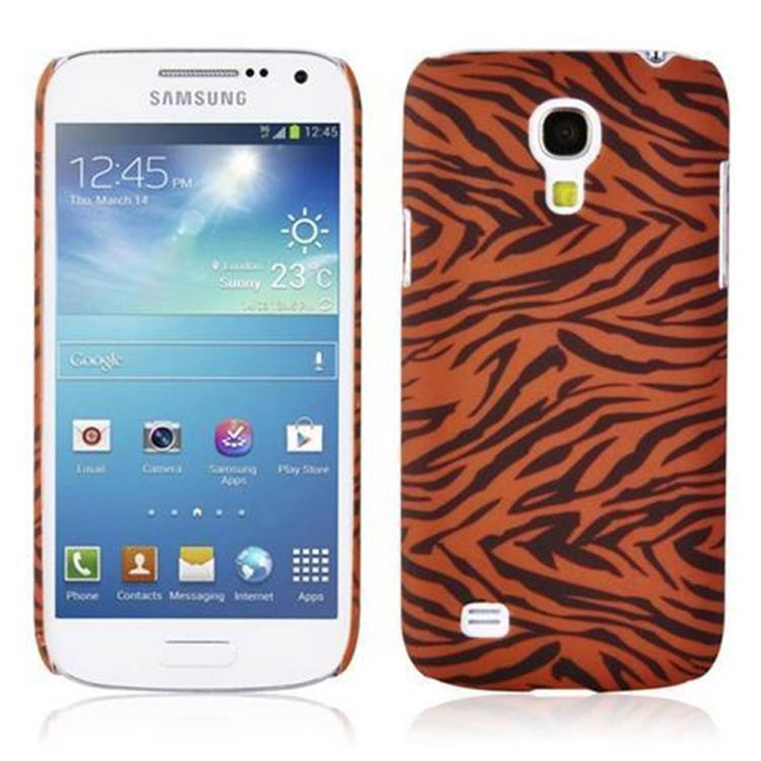 Cadorabo Hülle für Samsung Galaxy S4 MINI Schutz Hülle in Braun Hard Case Schutzhülle Handyhülle Cover Etui