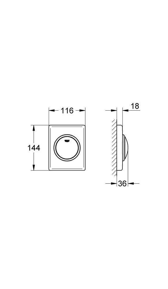 GROHE Abdeckplatte Skate 116x144mm f Urinal awe alpinweiß