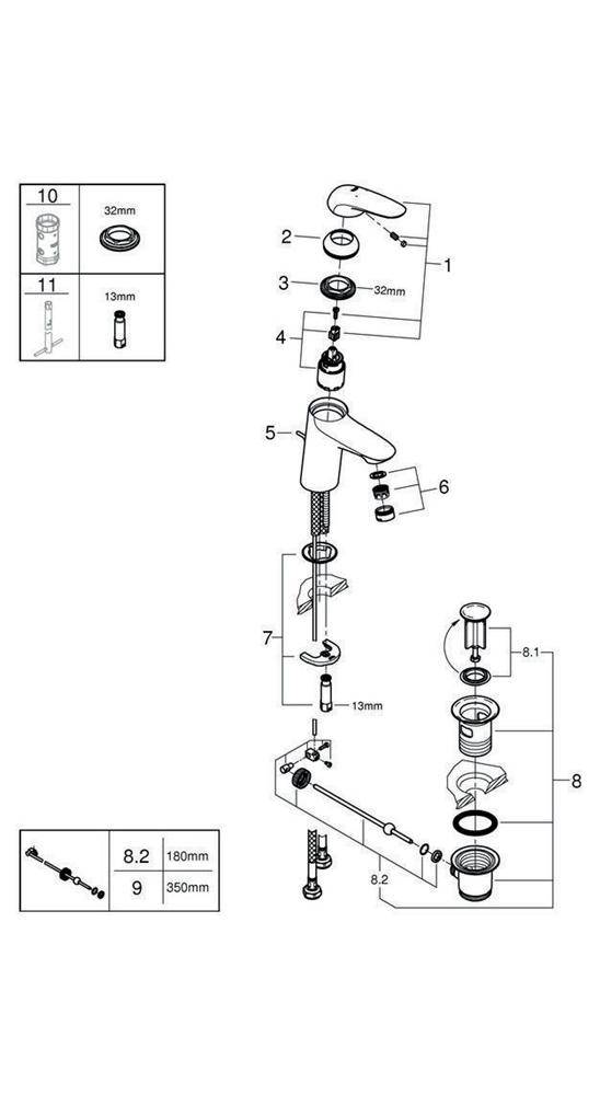GROHE Einhand-Waschtischbatterie EUROSTYLE 1/2Zoll S-Size chr chrom