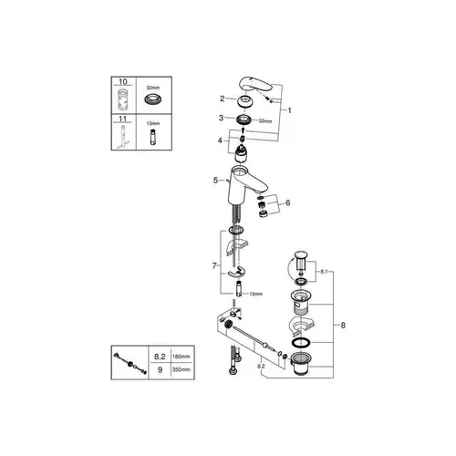 GROHE Einhand-Waschtischbatterie EUROSTYLE 1/2Zoll S-Size chr chrom GROHE Einhand-Waschtischbatterie EUROSTYLE 1/2Zoll S-Size chr chrom