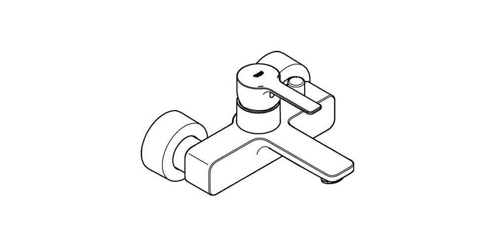 GROHE Einhand-Wannenbatterie LINEARE 1/2Zoll chr chrom