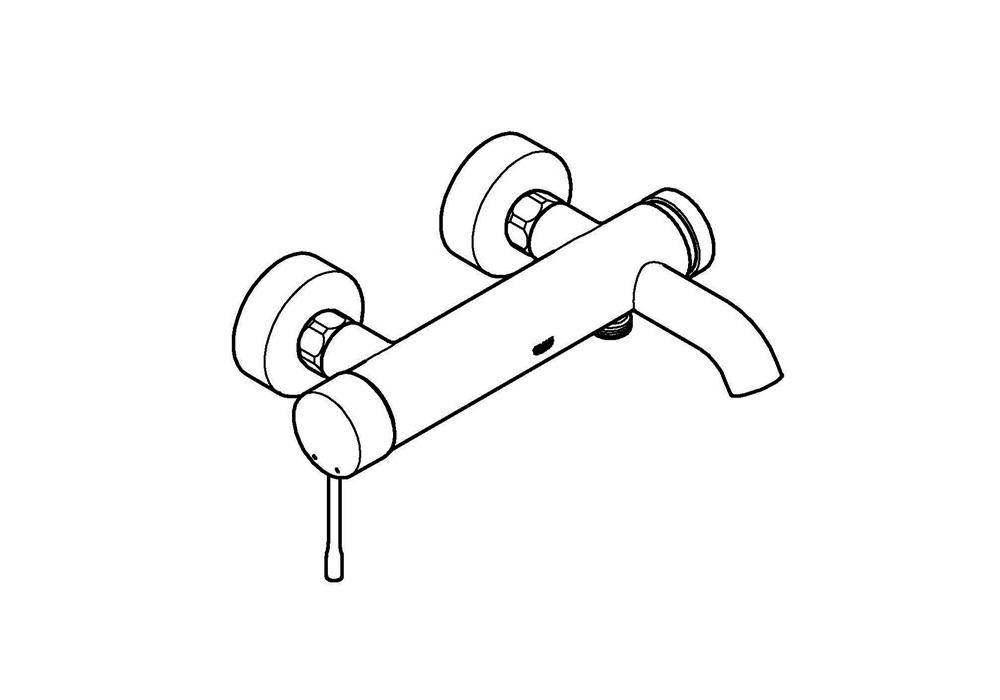 GROHE Einhand-Wannenbatterie ESSENCE Hard Graphite gebürstet