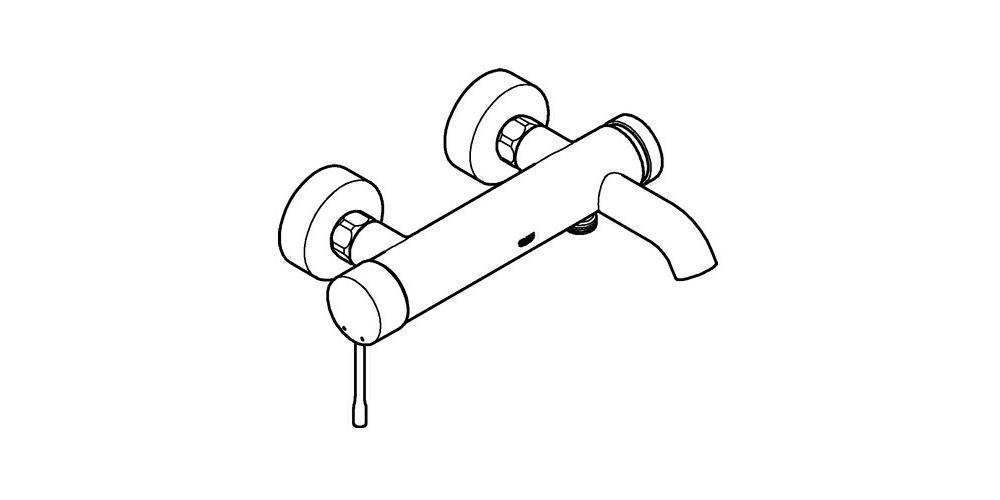 GROHE Einhand-Wannenbatterie ESSENCE Hard Graphite gebürstet