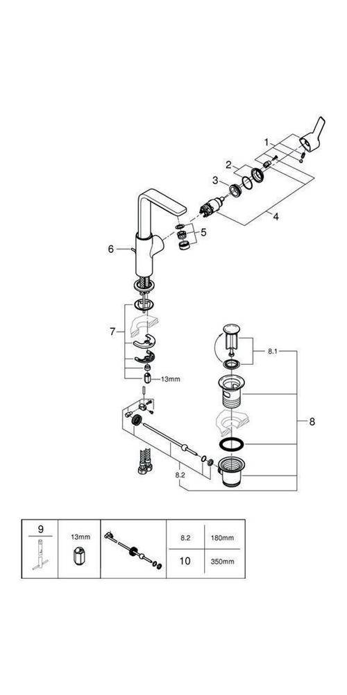 GROHE Einhand-Waschtischbatterie Lineare 1/2Zoll L-Size chr