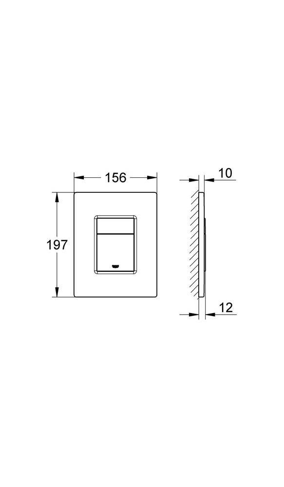 GROHE Abdeckplatte SKATE COSMOPOLITAN 156x197mm hard graphite