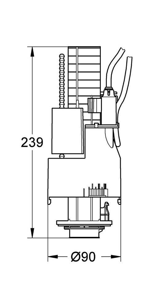 GROHE 2-Mengen-Ablaufventil f Wd-Einb-Spülkästen 6 l/3 l