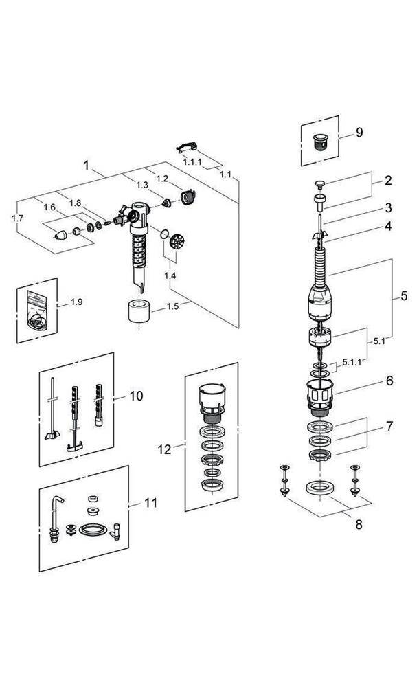 GROHE Austauschgarnitur mattchr/chr