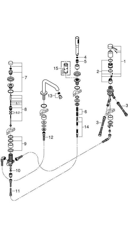 GROHE 4L-EH-Wannenkombi ESSENCE supersteel