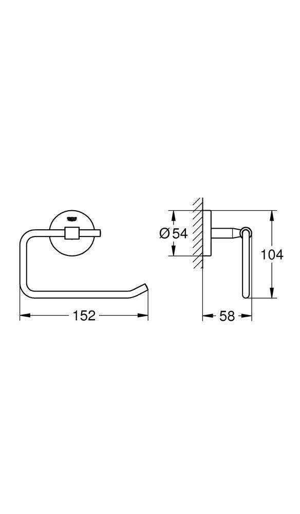 GROHE WC-Papierhalter BAU COSMOPOLITAN ohne Deckel chrom