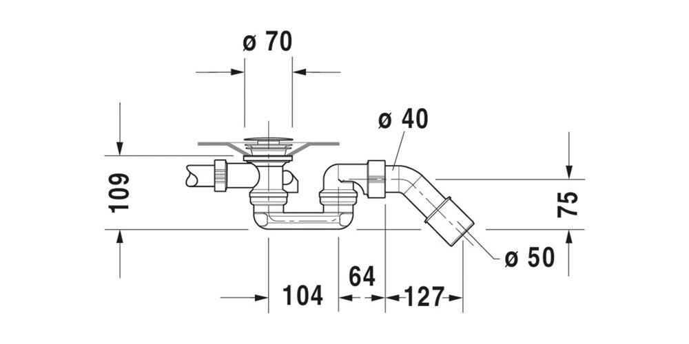 Duravit Ab-/Überlaufgarnitur für zentralen Ablauf chrom chrom