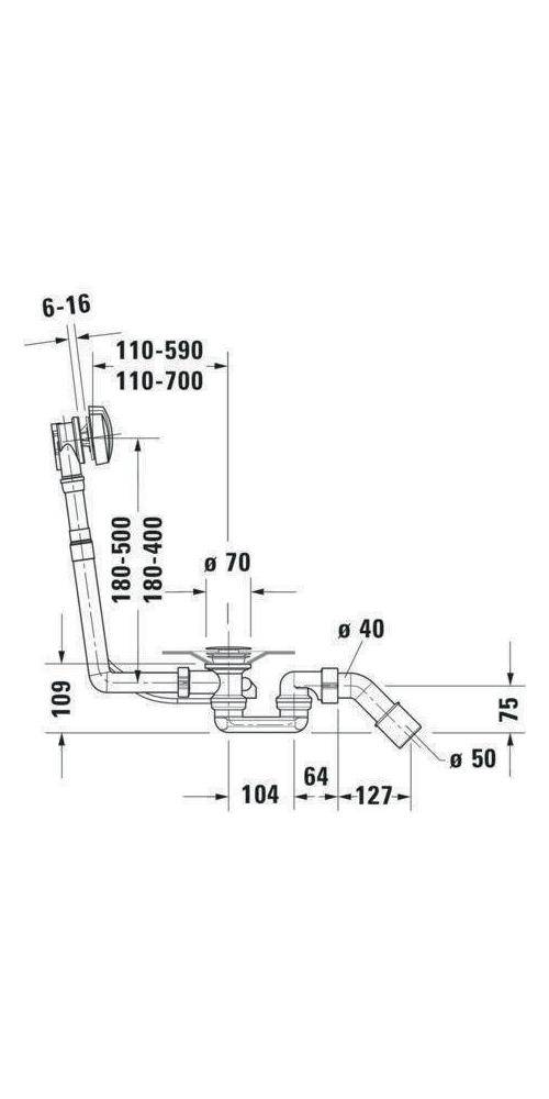 Duravit Ab-/Überlaufgarnitur für zentralen Ablauf chrom chrom