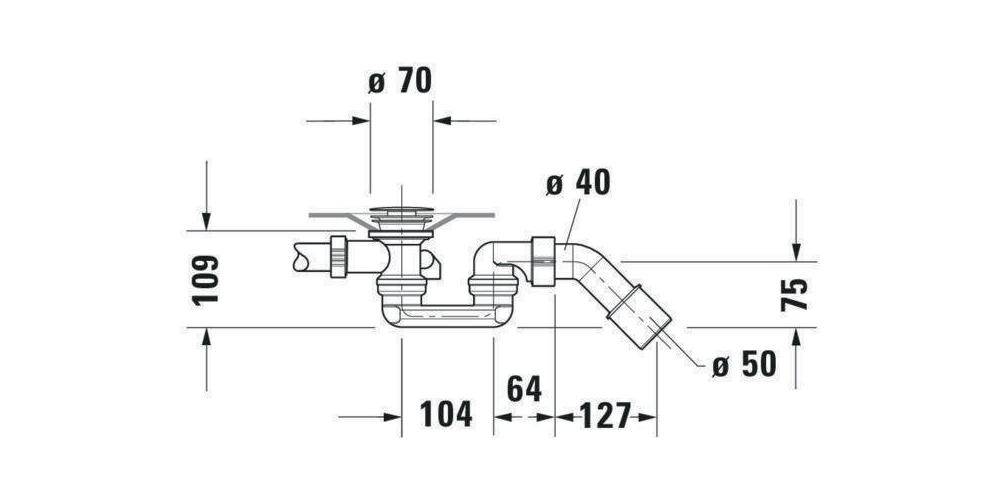 Duravit Ab-/Überlaufgarnitur für zentralen Ablauf chrom chrom