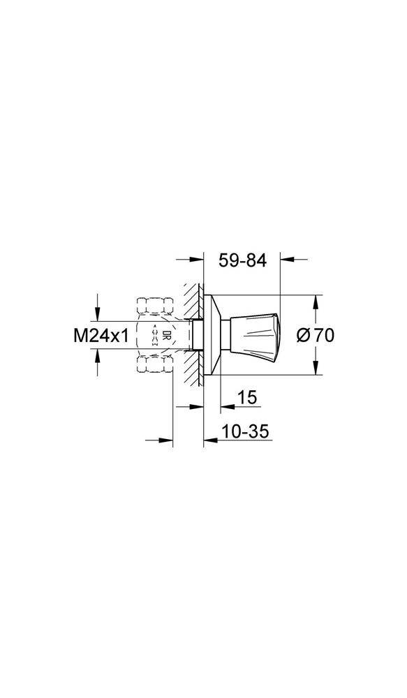GROHE UP-Ventil-Oberbau COSTA Mark blau EBT 10-35mm chr