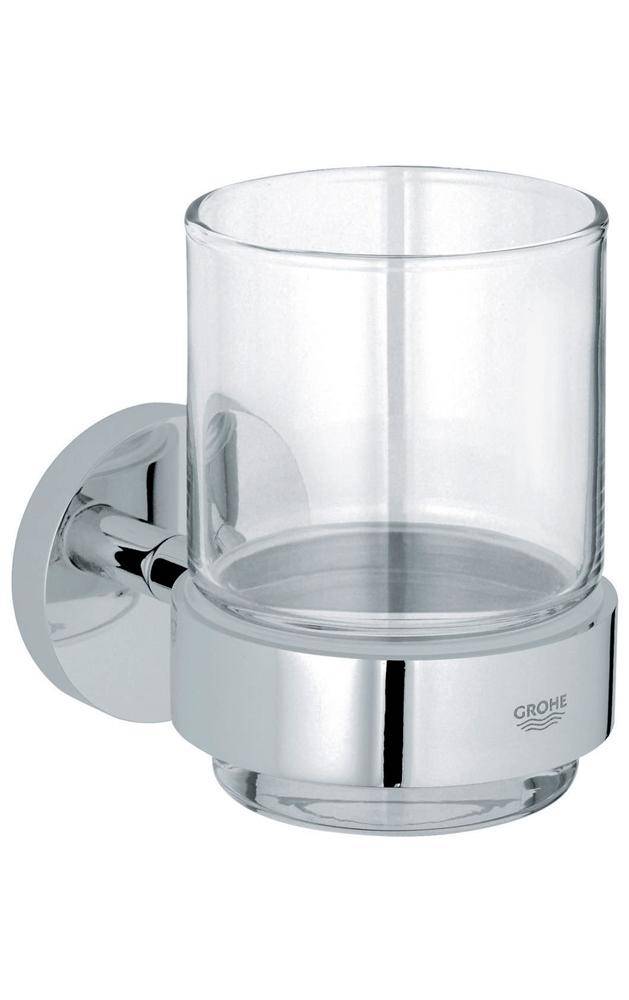 GROHE Glas ESSENTIALS m Halter chr
