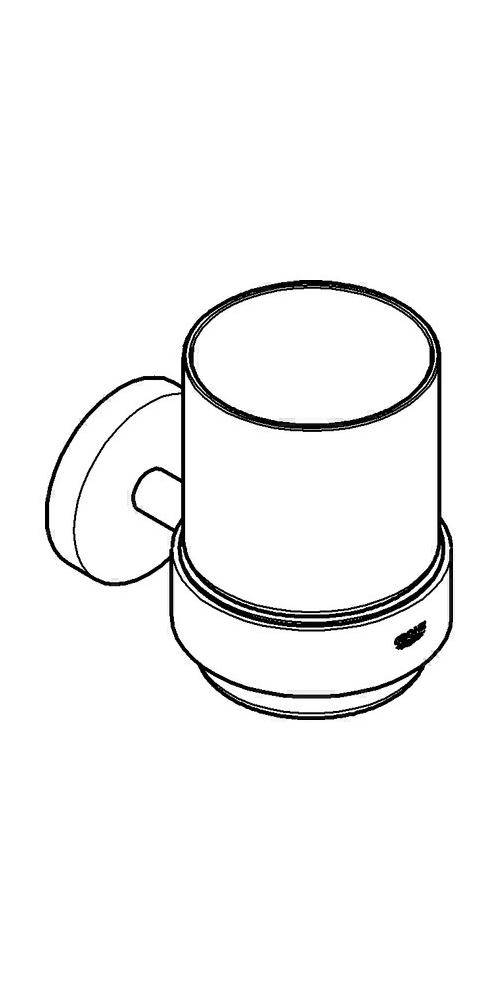 GROHE Glas ESSENTIALS m Halter chr