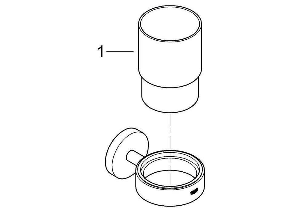 GROHE Glas ESSENTIALS m Halter chr