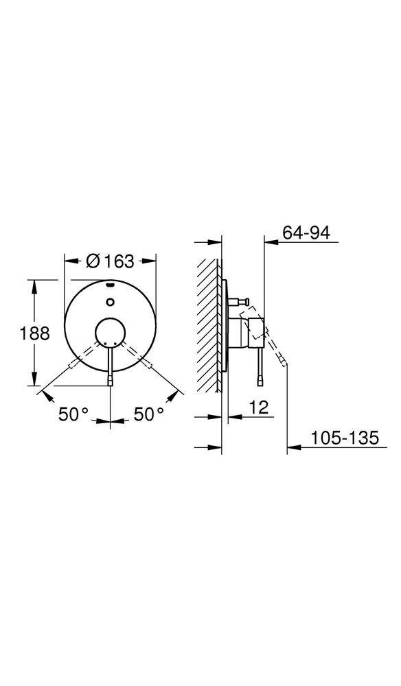 GROHE Einhand-Wannenbatterie ESSENCE Hard Graphite