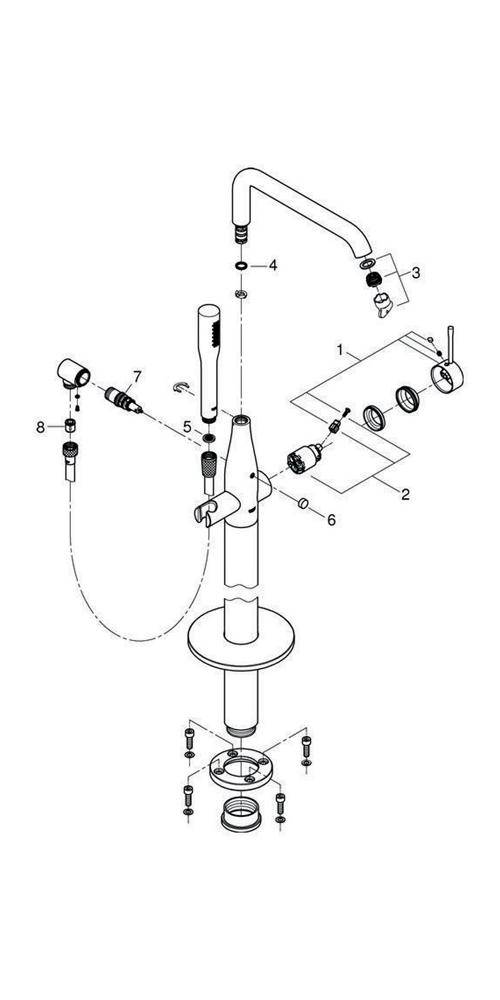 GROHE Einhand-Wannenbatterie ESSENCE DN 15 Bod. FMS f 45984 chr