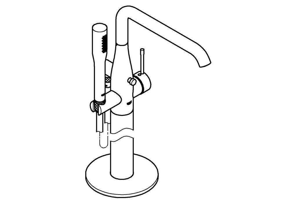 GROHE Einhand-Wannenbatterie ESSENCE DN 15 Bod. FMS f 45984 chr