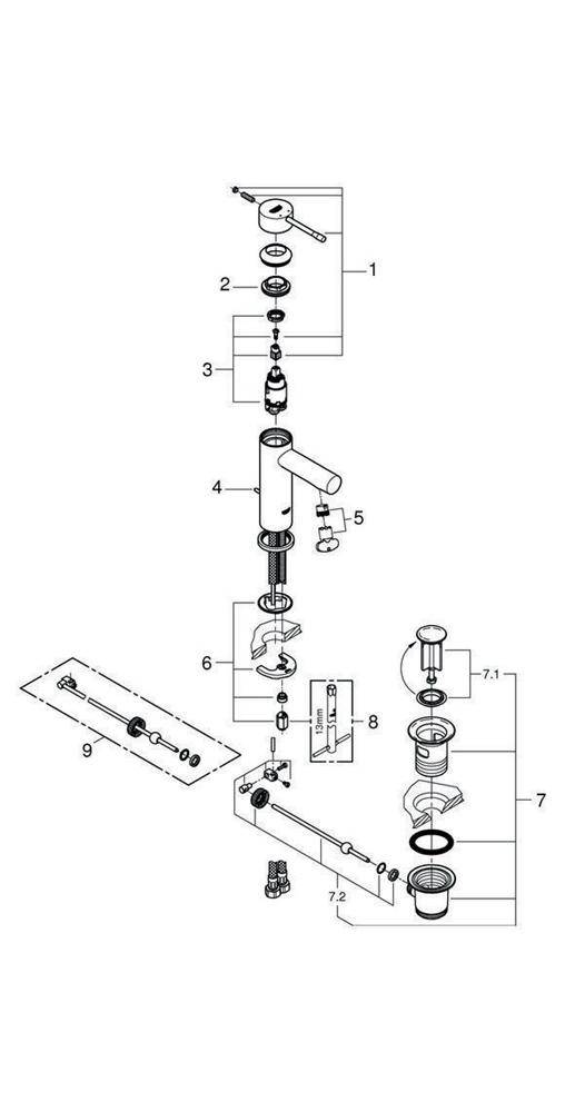 GROHE Einhand-Waschtischbatterie ESSENCE DN 15, S-Size,