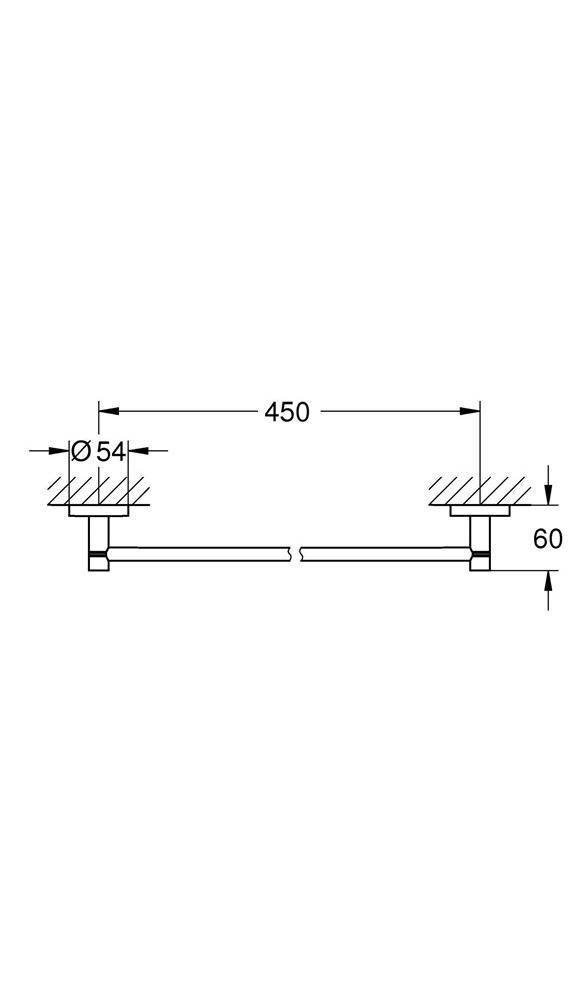 GROHE Badetuchhalter ESSENTIALS 504mm, Bohrabstand 450mm chrom
